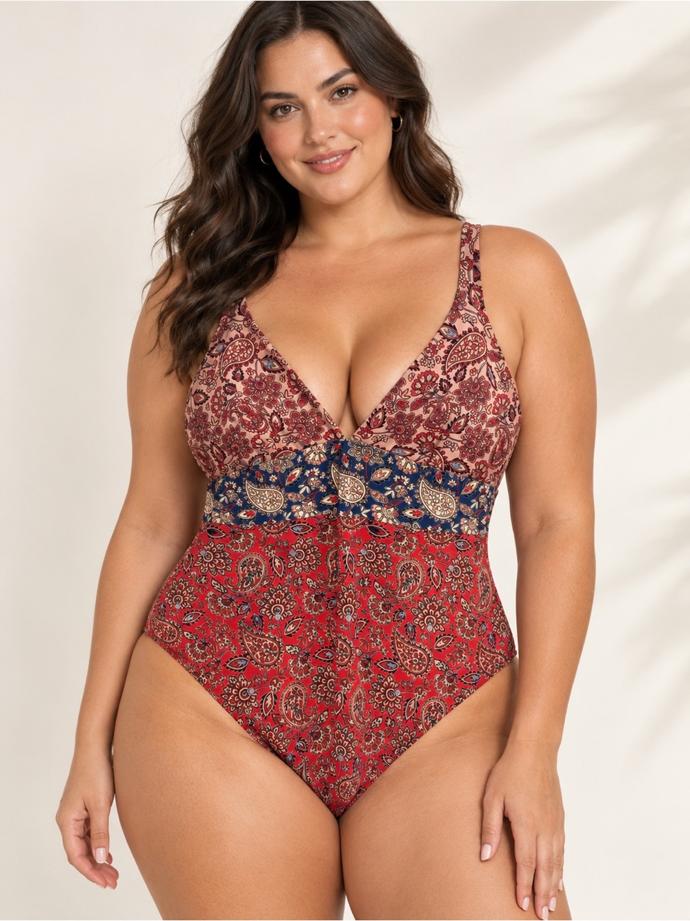 Boden Arezzo Swimsuit 16-18 - High Risk Red Paisley Terrace, Excellent